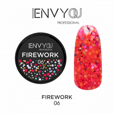 envy firework №006, гель-лак с шестигранниками, 6мл | для-ногтей.рф
