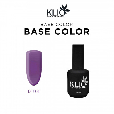 klio base color pink, розовая база, 15мл | для-ногтей.рф