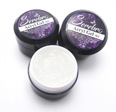 acryl gel "serebro" №1, 15 мл | для-ногтей.рф