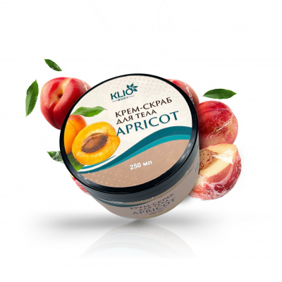 klio body крем-скраб для тела apricot , 250мл | для-ногтей.рф