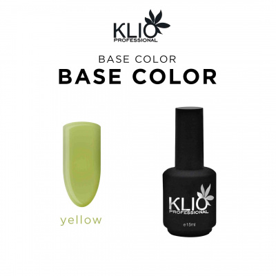 klio base color yellow, желтая база, 15мл | для-ногтей.рф