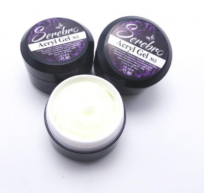 acryl gel "serebro" №2, 15 мл | для-ногтей.рф