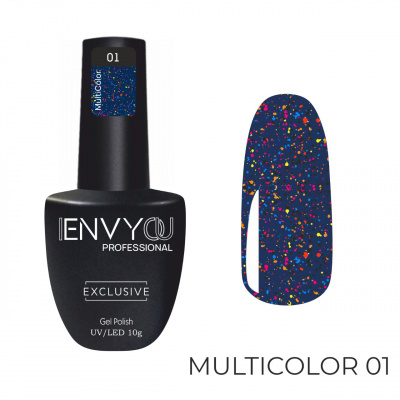 envy №001 multicolor, гель-лак с вкраплениями, 10мл | для-ногтей.рф