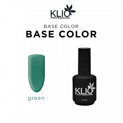 klio base color green, свело-зеленая база, 15мл | для-ногтей.рф