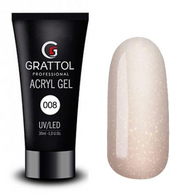 grattol acryl gel 008, 30 мл | для-ногтей.рф