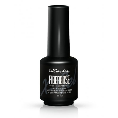 ingarden файбер база каучуковая, молочная, fiber milk base, 11ml | для-ногтей.рф