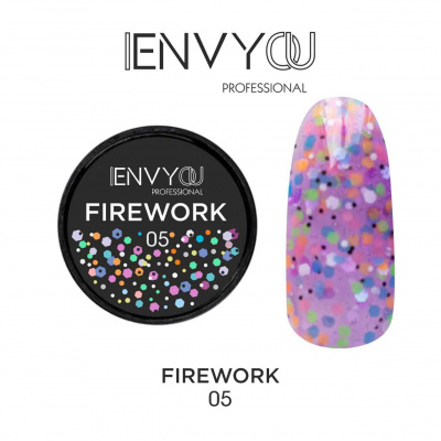envy firework №005, гель-лак с шестигранниками, 6мл | для-ногтей.рф